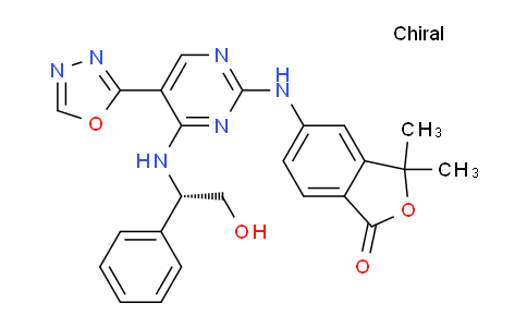CAS No. 2320462-65-3, (S)-5-((4-((2-Hydroxy-1-phenylethyl)amino)-5-(1,3,4-oxadiazol-2-yl)pyrimidin-2-yl)amino)-3,3-dimethylisobenzofuran-1(3H)-one