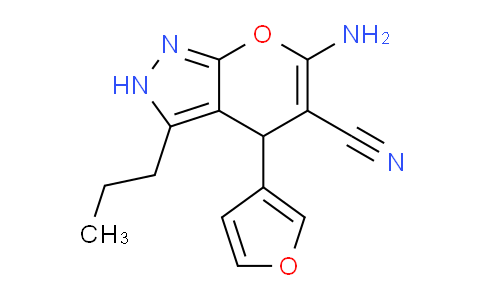DY1A7123 | 340808-49-3 | 6-Amino-4-(3-furanyl)-3-propyl-2,4-dihydropyrano[2,3-c]pyrazole-5-carbonitrile