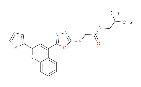 867300-85-4 | Acetamide, N-(2-methylpropyl)-2-[[5-[2-(2-thienyl)-4-quinolinyl]-1,3,4-oxadiazol-2-yl]thio]-