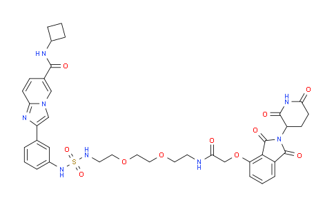 2769141-82-2 | N-Cyclobutyl-2-(3-((N-(2-(2-(2-(2-((2-(2,6-dioxopiperidin-3-yl)-1,3-dioxoisoindolin-4-yl)oxy)acetamido)ethoxy)ethoxy)ethyl)sulfamoyl)amino)phenyl)imidazo[1,2-a]pyridine-6-carboxamide