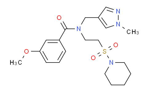 1010865-42-5 | 3-Methoxy-N-(1-methyl-1H-pyrazol-4-yl)methyl-N-2-(piperidin-1-ylsulfonyl)ethylbenzamide