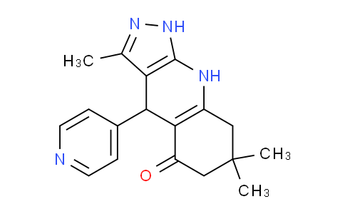 CAS No. 1062138-03-7, 5H-Pyrazolo[3,4-b]quinolin-5-one, 1,4,6,7,8,9-hexahydro-3,7,7-trimethyl-4-(4-pyridinyl)-