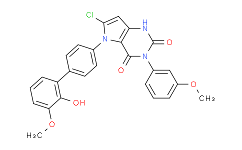 CAS No. 1346607-05-3, 6-Chloro-5-(2'-hydroxy-3'-methoxy-[1,1'-biphenyl]-4-yl)-3-(3-methoxyphenyl)-1H-pyrrolo[3,2-d]pyrimidine-2,4(3H,5H)-dione