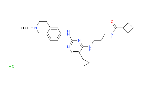 2070014-87-6 | N-(3-((5-Cyclopropyl-2-((2-methyl-1,2,3,4-tetrahydroisoquinolin-6-yl)amino)pyrimidin-4-yl)amino)propyl)cyclobutanecarboxamide hydrochloride