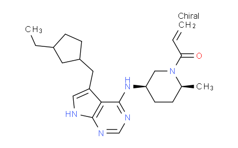 2411407-12-8 | 2-Propen-1-one, 1-[(2S,5R)-5-[[5-[(3-ethylcyclopentyl)methyl]-7H-pyrrolo[2,3-d]pyrimidin-4-yl]amino]-2-methyl-1-piperidinyl]-