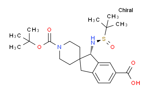 2828433-80-1 | (S)-1'-(叔丁氧羰基)-1-((R)-1,1-二甲基乙基亚磺酰胺基)-1,3-二氢螺[茚-2,4'-哌啶]-6-羧酸
