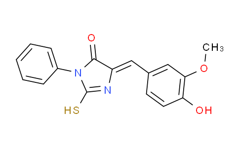 MC21C261 | 325994-26-1 | 5-(4-Hydroxy-3-methoxybenzylidene)-2-mercapto-3-phenyl-3,5-dihydro-4H-imidazol-4-one