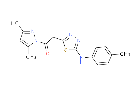 DY22A393 | 1326902-49-1 | 1-(3,5-dimethyl-1H-pyrazol-1-yl)-2-{5-[(4-methylphenyl)amino]-1,3,4-thiadiazol-2-yl}ethanone