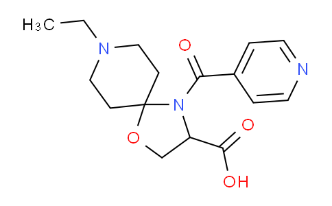 MC230C87 | 1326808-71-2 | 8-乙基-4-(吡啶-4-羰基)-1-氧杂-4,8-二氮杂螺[4.5]癸烷-3-羧酸