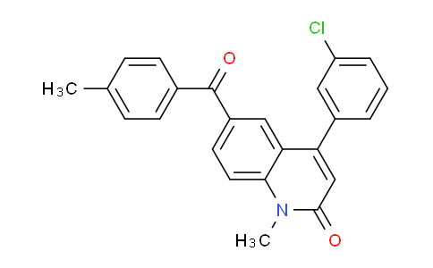 2682114-29-8 | 4-(3-氯苯基)-1-甲基-6-(4-甲基苯甲酰)喹诺林-2(1H)-酮