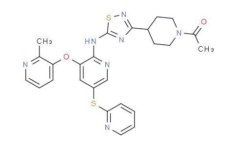 1065609-00-8 | 1-(4-(5-(3-(2-Methylpyridin-3-yloxy)-5-(pyridin-2-ylthio)pyridin-2-ylamino)-1,2,4-thiadiazol-3-yl)piperidin-1-yl)ethanone