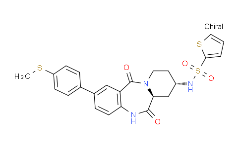 MC256T99 | 1193340-31-6 | N-[(6As,8S)-2-(4-甲硫基苯基)-6,12-二氧代-5,6a,7,8,9,10-六氢吡啶并[2,1-c][1,4]苯并二氮杂卓-8-基]噻吩-2-磺酰胺