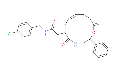 MC258F39 | 1132653-79-2 | N-[(4-Chlorophenyl)methyl]-2-(5,12-dioxo-2-phenyl-1-oxa-4-azacyclododec-8-en-6-yl)acetamide