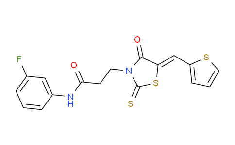 315235-68-8 | N-(3-氟苯基)-3-[(5Z)-4-氧代-2-硫烷基-5-(噻吩-2-基亚甲基)-1,3-噻唑烷-3-基]丙酰胺