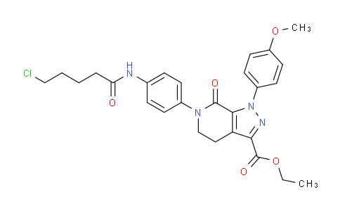 MC259N55 | 1421823-20-2 | Ethyl 6-{4-[(5-chloropentanoyl)amino]phenyl}-1-(4-methoxyphenyl)-7-oxo-4,5,6,7-tetrahydro-1H-pyrazolo[3,4-c]pyridine-3-carboxylate