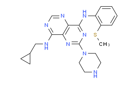 1303469-70-6 | N~8~-(Cyclopropylmethyl)-N~4~-[2-(Methylsulfanyl)phenyl]-2-(Piperazin-1-Yl)pyrimido[5,4-D]pyrimidine-4,8-Diamine