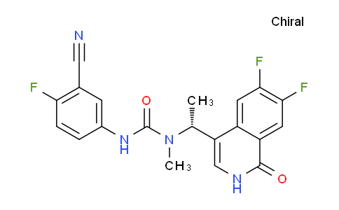 2445597-31-7 | Urea, N'-​(3-​cyano-​4-​fluorophenyl)​-​N-​[(1R)​-​1-​(6,​7-​difluoro-​1,​2-​dihydro-​1-​oxo-​4-​isoquinolinyl)​ethyl]​-​N-​methyl-