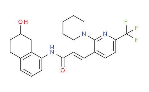 MC25E399 | 946615-43-6 | 2-Propenamide, 3-(2-(1-piperidinyl)-6-(trifluoromethyl)-3-pyridinyl)-N-(5,6,7,8-tetrahydro-7-hydroxy-1-naphthalenyl)-, (2E)-