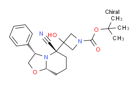 1597407-55-0 | Tert-butyl 3-((3S,5R,8AS)-5-cyano-3-phenylhexahydro-5H-oxazolo[3,2-A]pyridin-5-YL)-3-hydroxyazetidine-1-carboxylate