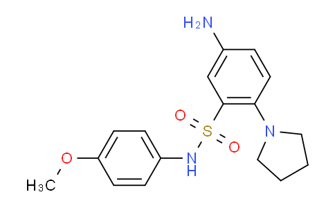 327092-85-3 | 5-アミノ-N-(4-メトキシフェニル)-2-(ピロリジン-1-イル)ベンゼン-1-スルホンアミド