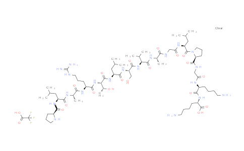 2828433-13-0 | L-赖氨酸，L-脯氨酰-L-亮氨酰-L-丙氨酰-L-精氨酰-L-苏氨酰-L-亮氨酰-L-丝氨酰-L-缬氨酰-L-丙氨酰甘氨酰-L-亮氨酰-L-脯氨酰甘氨酰-L-赖氨酰-三氟乙酸盐