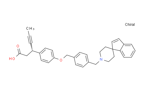 DY25U831 | 1292290-38-0 | ベンゼンプロパン酸、β-1-プロピン-1-イル-4-[[4-(スピロ[1H-インデン-1,4'-ピペリジン]-1'-イルメチル)フェニル]メトキシ]-、(βS)-