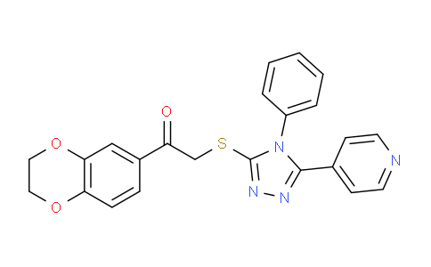 556055-08-4 | Ethanone, 1-(2,3-dihydro-1,4-benzodioxin-6-yl)-2-[[4-phenyl-5-(4-pyridinyl)-4H-1,2,4-triazol-3-yl]thio]-
