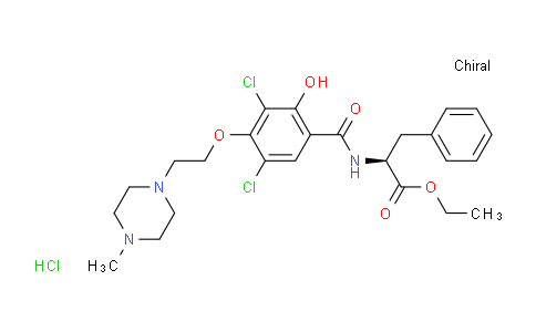 2757697-75-7 | Ethyl (3,5-diChloro-2-hydroxy-4-(2-(4-methylpiperazin-1-yl)ethoxy)benzoyl)-L-phenylalaninate hydroChloride
