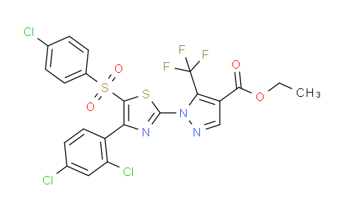 MC262S26 | 956779-71-8 | ETHYL 1-[5-[(4-CHLOROPHENYL)SULFONYL]-4-(2,4-DICHLOROPHENYL)-1,3-THIAZOL-2-YL]-5-(TRIFLUOROMETHYL)-1H-PYRAZOLE-4-CARBOXYLATE