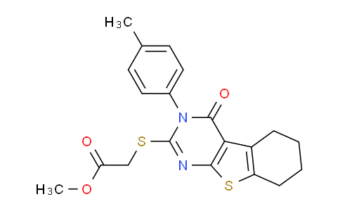 312625-68-6 | methyl 2-{[4-(4-methylphenyl)-3-oxo-8-thia-4,6-diazatricyclo[7.4.0.02,?]trideca-1(9),2(7),5-trien-5-yl]sulfanyl}acetate