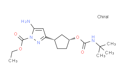 MC269N18 | 2460256-32-8 | ethyl 5-amino-3-[(1S,3R)-3-(tert-butylcarbamoyloxy)cyclopentyl]pyrazole-1-carboxylate