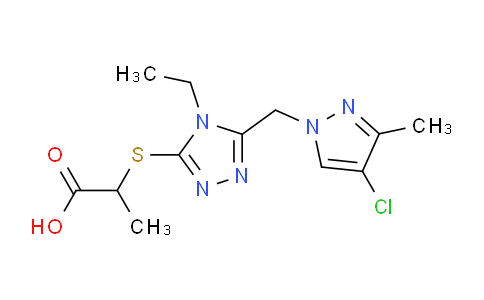 1006320-09-7 | 2-({5-(4-chloro-3-methyl-1H-pyrazol-1-yl)methyl-4-ethyl-4H-1,2,4-triazol-3-yl}sulfanyl)propanoic acid