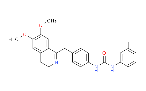 DY273F12 | 1023488-62-1 | 1-[4-[(6,7-dimethoxy-3,4-dihydroisoquinolin-1-yl)methyl]phenyl]-3-(3-iodophenyl)urea