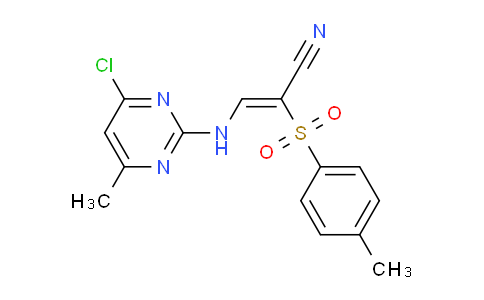 1025678-47-0 | (2Z)-3-[(4-chloro-6-methylpyrimidin-2-yl)amino]-2-(4-methylbenzenesulfonyl)prop-2-enenitrile