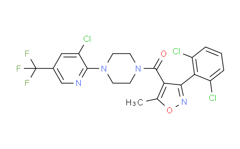 1024192-34-4 | [4-[3-Chloro-5-(trifluoromethyl)pyridin-2-yl]piperazin-1-yl]-[3-(2,6-dichlorophenyl)-5-methyl-1,2-oxazol-4-yl]methanone
