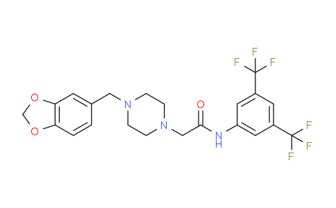 1023546-52-2 | 2-[4-(1,3-benzodioxol-5-ylmethyl)piperazin-1-yl]-N-[3,5-bis(trifluoromethyl)phenyl]acetamide