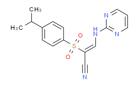 1025690-24-7 | (Z)-2-(4-propan-2-ylphenyl)sulfonyl-3-(pyrimidin-2-ylamino)prop-2-enenitrile