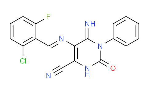 1159976-68-7 | 5-{(E)-(2-Chloro-6-fluorophenyl)methylideneamino}-6-imino-2-oxo-1-phenyl-1,2,3,6-tetrahydro-4-pyrimidinecarbonitrile