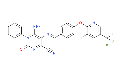 1159976-59-6 | 6-Amino-5-[[4-[3-chloro-5-(trifluoromethyl)pyridin-2-yl]oxyphenyl]methylideneamino]-2-oxo-1-phenylpyrimidine-4-carbonitrile