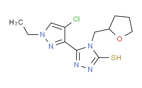 1005623-31-3 | 5-(4-chloro-1-ethyl-1H-pyrazol-3-yl)-4-(oxolan-2-yl)methyl-4H-1,2,4-triazole-3-thiol