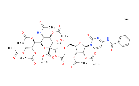 185899-89-2 | β-ノイラミン酸、N-アセチル-2-[(アセチルオキシ)(2′,3′-ジ-O-アセチル-N-ベンゾイル-5′-シチジリル)メチル]-2-デオキシ-、1-メチルエステル、4,7,8,9-テトラアセテート(9CI)