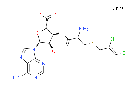 103617-26-1 | β-D-Ribofuranuronic acid, 3-[[2-amino-3-[(2,3-dichloro-2-propenyl)thio]-1-oxopropyl]amino]-1-(6-amino-9H-purin-9-yl)-1,3-dideoxy-, (R)- (9CI)