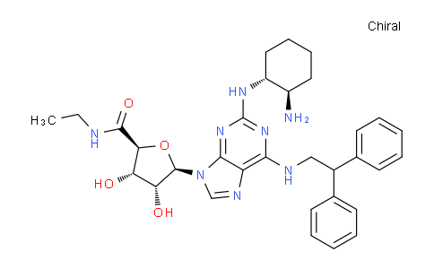 167297-39-4 | β-D-Ribofuranuronamide, 1-[2-[(2-aminocyclohexyl)amino]-6-[(2,2-diphenylethyl)amino]-9H-purin-9-yl]-1-deoxy-N-ethyl-, (1R-trans)- (9CI)