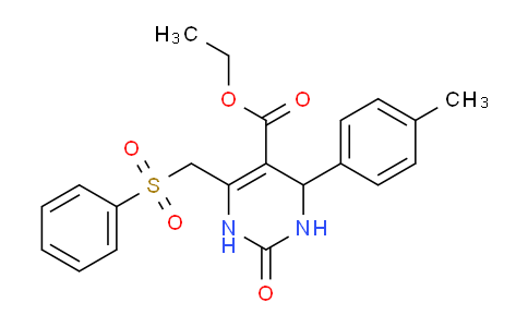 DY2A2335 | 902277-65-0 | ethyl 6-(benzenesulfonyl)methyl-4-(4-methylphenyl)-2-oxo-1,2,3,4-tetrahydropyrimidine-5-carboxylate