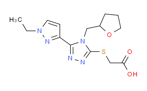 1005592-03-9 | 2-{5-(1-ethyl-1H-pyrazol-3-yl)-4-(oxolan-2-yl)methyl-4H-1,2,4-triazol-3-ylsulfanyl}acetic acid