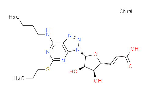 DY2B5352 | 187668-97-9 | β-D-ribo-Hept-5-enofuranuronic acid, 1-[7-(butylamino)-5-(propylthio)-3H-1,2,3-triazolo[4,5-d]pyrimidin-3-yl]-1,5,6-trideoxy-, (5E)- (9CI)