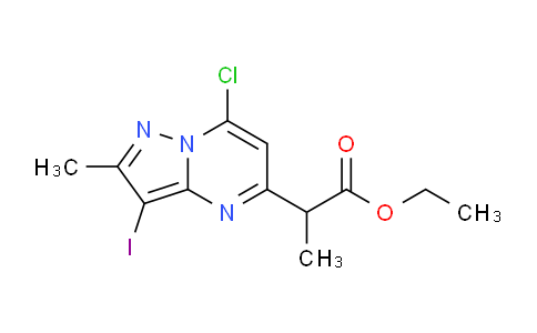 2387601-22-9 | ethyl 2-(7-chloro-3-iodo-2-methyl-pyrazolo[1,5-a]pyrimidin-5-yl)propanoate