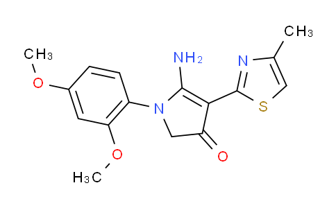 MC2D4379 | 951945-67-8 | 5-amino-1-(2,4-dimethoxyphenyl)-4-(4-methyl-1,3-thiazol-2-yl)-1,2-dihydro-3H-pyrrol-3-one