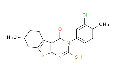 MC2M0532 | 519150-61-9 | 4-(3-chloro-4-methylphenyl)-11-methyl-5-sulfanyl-8-thia-4,6-diazatricyclo[7.4.0.02,?]trideca-1(9),2(7),5-trien-3-one