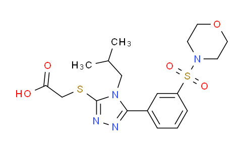 743457-07-0 | 2-{4-(2-methylpropyl)-5-3-(morpholine-4-sulfonyl)phenyl-4H-1,2,4-triazol-3-ylsulfanyl}acetic acid